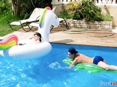 French Twinks - Abel Lacourt and Loic Miller - Horny twinks Abel Lacourt and Loic Miller are playing in the pool